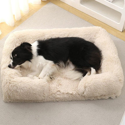 Acogedora cama de felpa para perros para el invierno