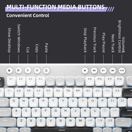 Clavier mécanique sans fil à profil bas avec 98 touches