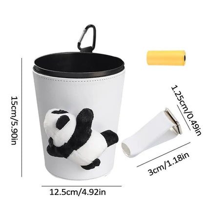 Compact Panda Car Trash Can & Organizer: Leak-Proof, Versatile, & Stylish - Wnkrs