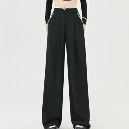 Chic High Waist Casual Wide Leg Pants with Pockets for Women