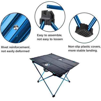 Ultra-Light Folding Outdoor Picnic Table Set with Aluminum Alloy Frame - Wnkrs