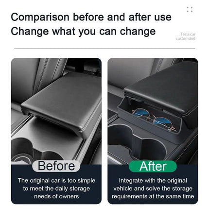 Center Console Storage Organizer for Tesla Model 3 & Model Y - Wnkrs