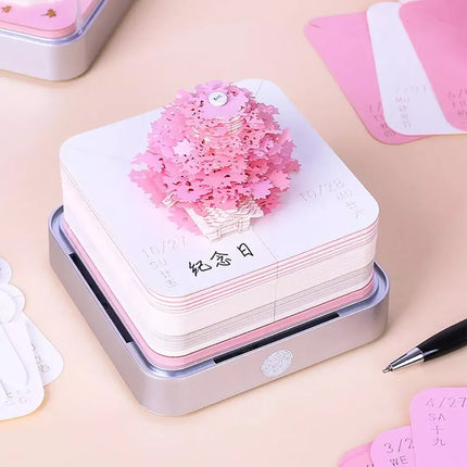 2024 Calendar Memo Pad 3D Paper Art Earth Decoration Creative Desk Calendar DIY Notes Notepad Sculpture Gift - Wnkrs