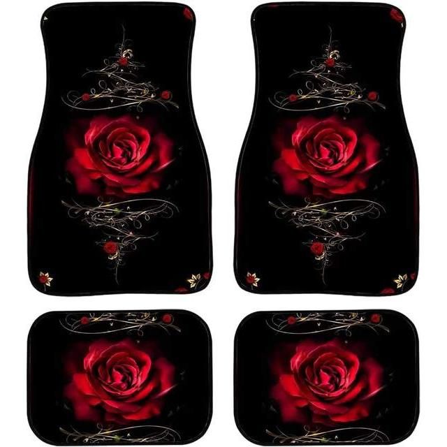 Floral Car Floor Mats, Set of Four