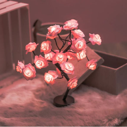 Enchanted LED Rose Flower & Christmas Tree Fairy Light Lamp - Wnkrs