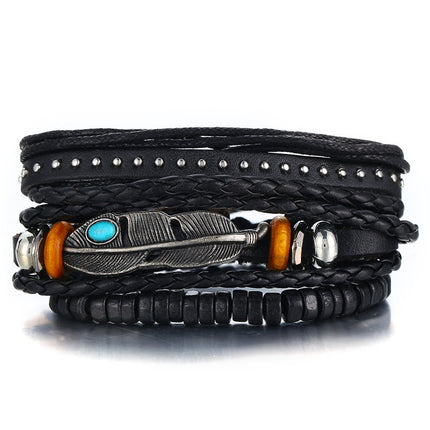 Vintage Multilayer Leather Bracelet for Men - Wnkrs