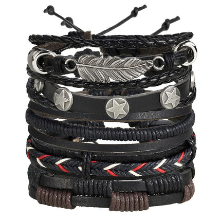 Vintage Multilayer Leather Bracelet for Men - Wnkrs