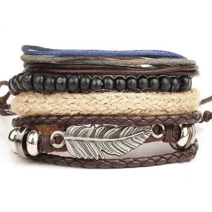 Vintage Multilayer Leather Bracelet for Men - Wnkrs