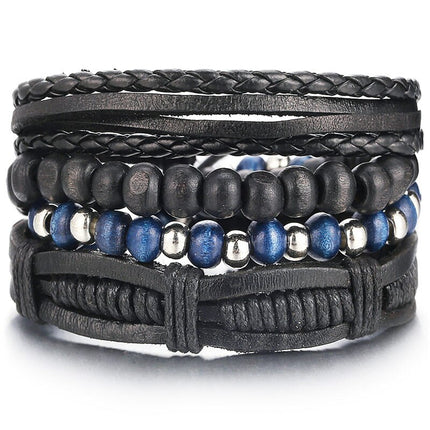 Vintage Multilayer Leather Bracelet for Men - Wnkrs