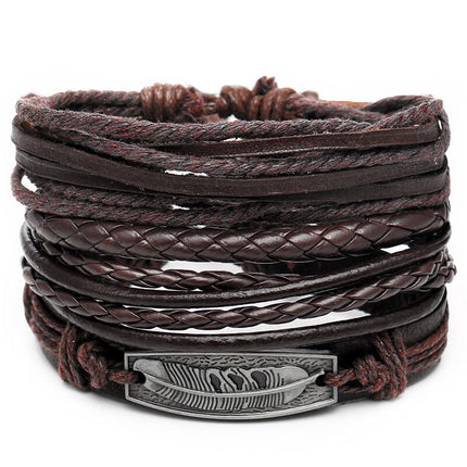 Vintage Multilayer Leather Bracelet for Men - Wnkrs