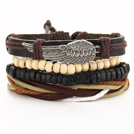 Vintage Multilayer Leather Bracelet for Men - Wnkrs