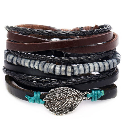 Vintage Multilayer Leather Bracelet for Men - Wnkrs