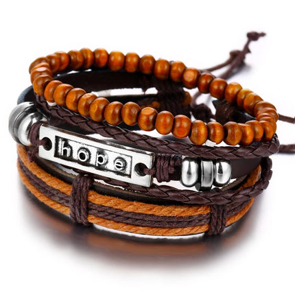 Vintage Multilayer Leather Bracelet for Men - Wnkrs