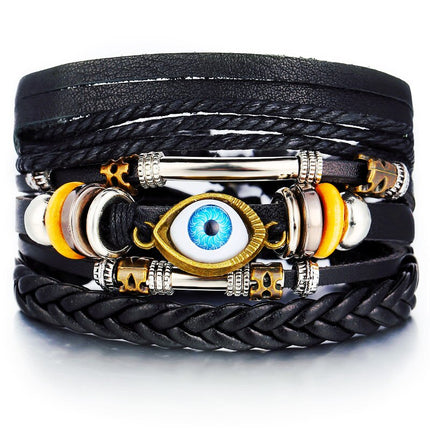 Vintage Multilayer Leather Bracelet for Men - Wnkrs