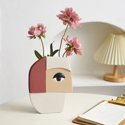 Vase créatif en céramique avec visage