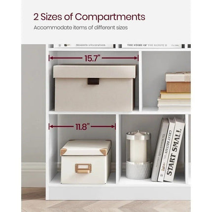 Elegant White Bookshelf with 11 Compartments for Stylish Home Storage - Wnkrs