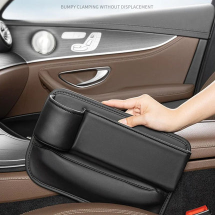 Luxury PU Leather Car Seat Gap Organizer with Cup Holder - Wnkrs