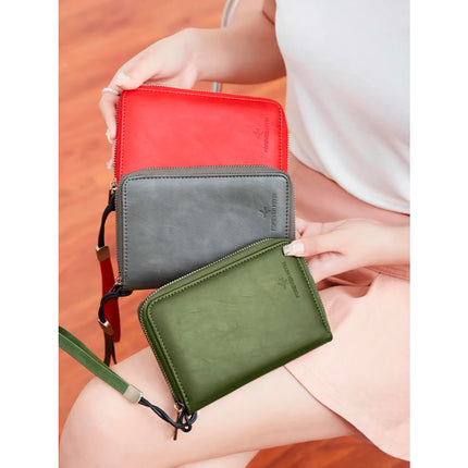 Cartera retro para pasaporte de negocios: elegante compañera de viaje de cuero sintético