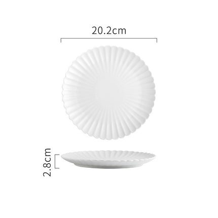 Creative Simple Solid-color Ceramic Plate Fruit Cake Plate Round Beef Steak Western Plate - Wnkrs