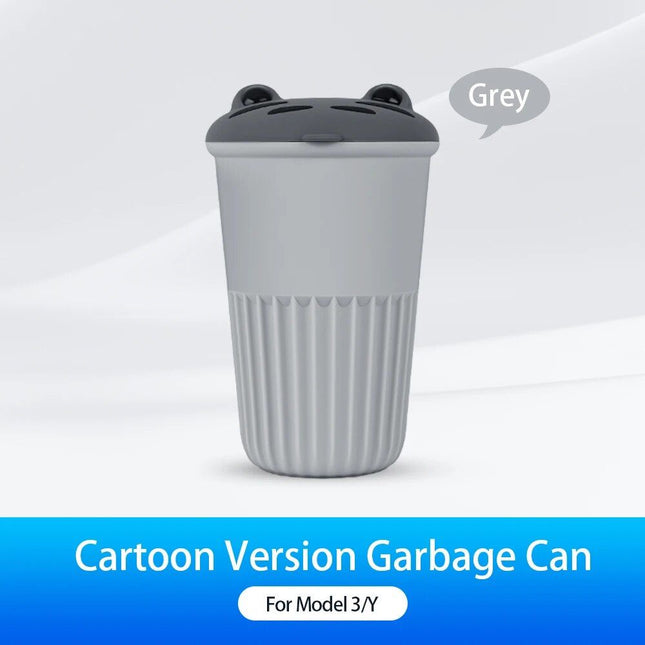 Compact Silicone Car Trash Bin for Tesla Model 3/Y/S/X - Cartoon Design - Wnkrs