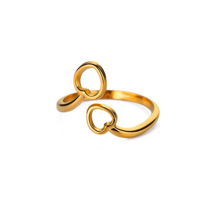 Anillo de onda dorado para mujer