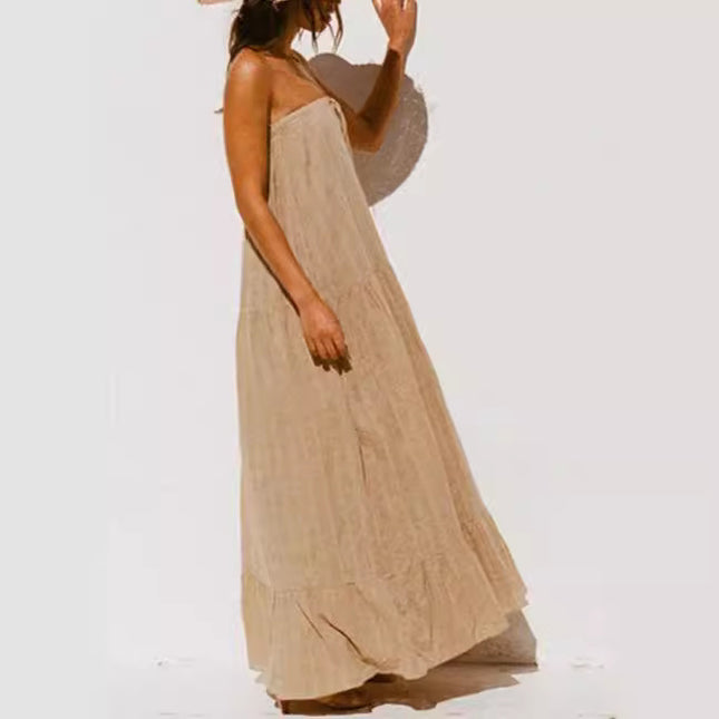 Robe patchwork ajustée à volants pour femme