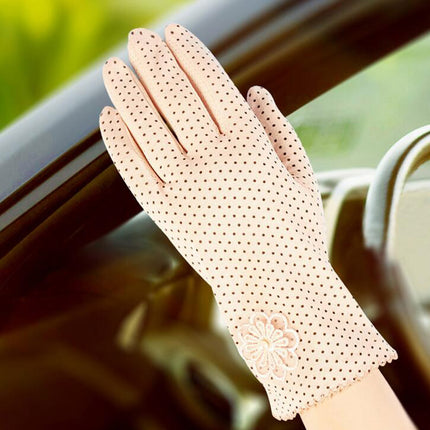 Women's Elegant Polka Dot Patterned Gloves - Wnkrs