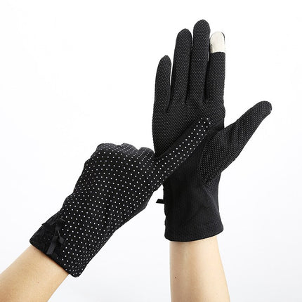 Women's Elegant Polka Dot Patterned Gloves - Wnkrs