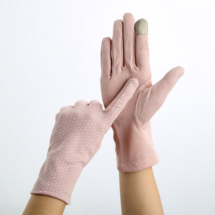 Women's Elegant Polka Dot Patterned Gloves - Wnkrs