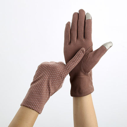 Women's Elegant Polka Dot Patterned Gloves - Wnkrs