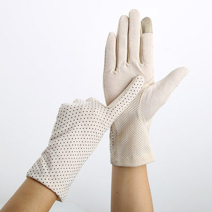 Women's Elegant Polka Dot Patterned Gloves - Wnkrs