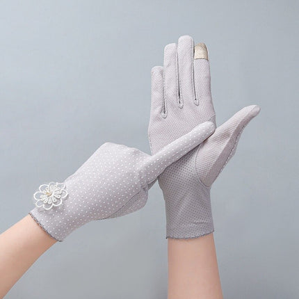 Women's Elegant Polka Dot Patterned Gloves - Wnkrs