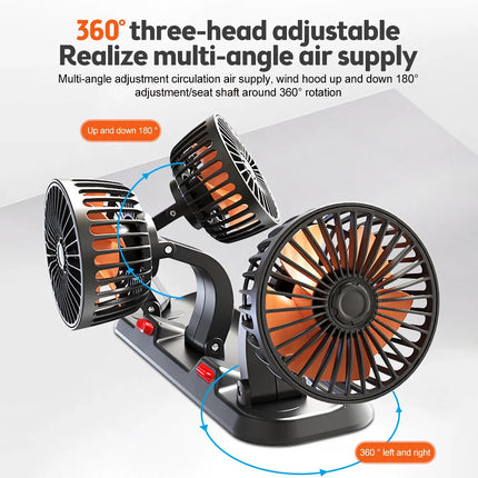 Ventilateur électrique réglable à 3 têtes