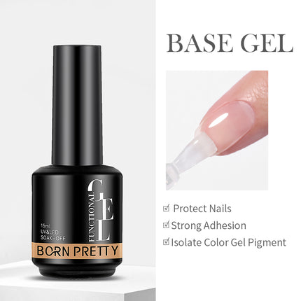 Gel de renforcement de base et de finition 15 ml pour nail art UV LED soak off