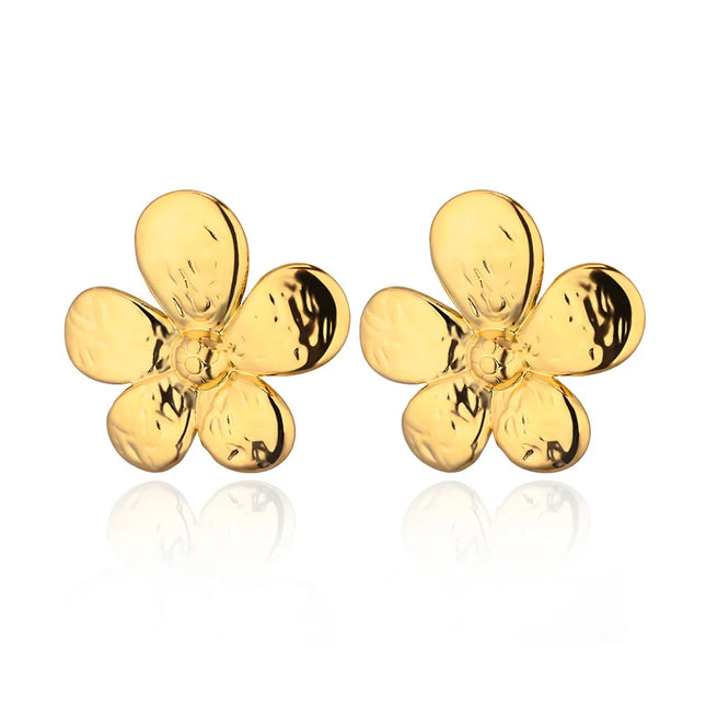 Boucles d'oreilles à tige en acier inoxydable à motif floral élégant - Accessoires d'oreilles à fleurs tendance