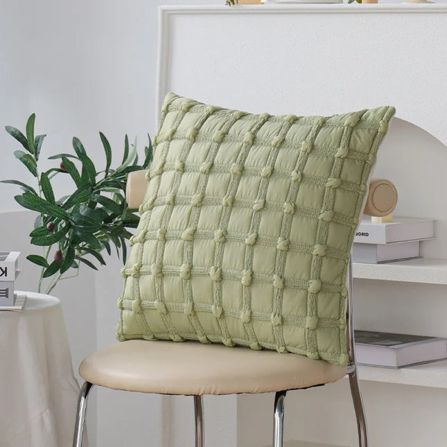 Housse de coussin décorative élégante en jacquard vert