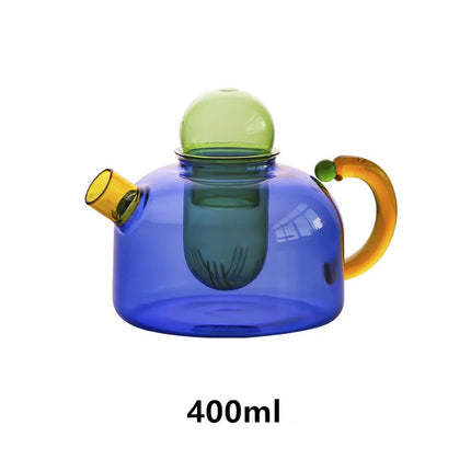 Colorful Glass Teapot and Teacup Set