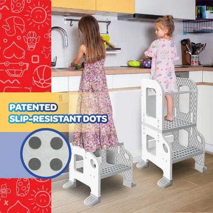 Kitchen Helper Stool for Toddlers 2-in-1 Safety Step Stool - Wnkrs