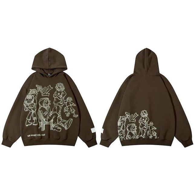 Sweat à capuche streetwear animé Harajuku