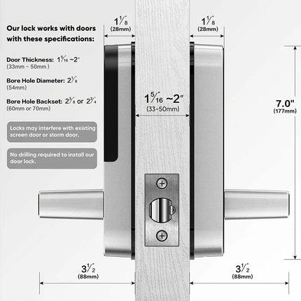 Cerradura de puerta inteligente con huella dactilar y control remoto