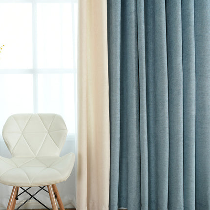 Factory direct stitching simple solid chenille curtain high shading curtain finished living room bedroom curtains - Wnkrs