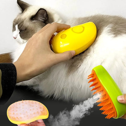 Cepillo eléctrico para gatos con pulverizador 3 en 1: bonito diseño de mango