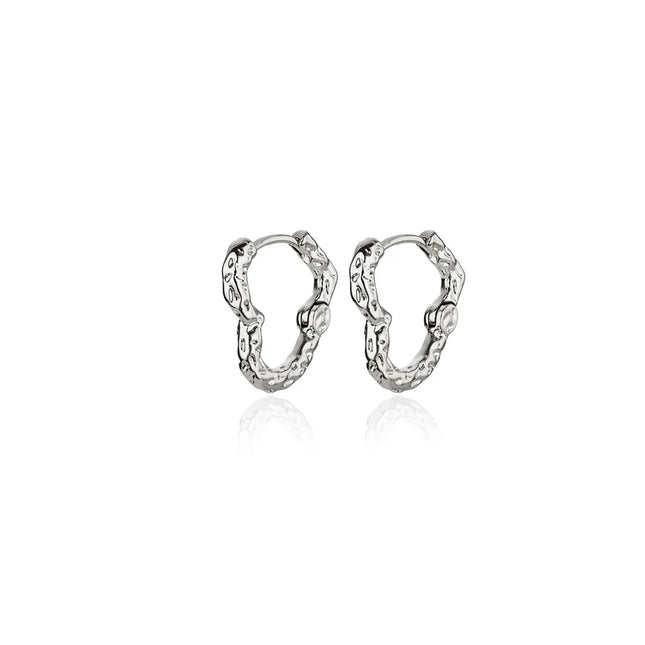 Boucles d'oreilles créoles en forme de cœur en or - Bijoux minimalistes en acier inoxydable