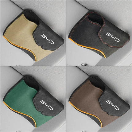 Luxurious Suede Leather Car Visor Glasses Holder - Wnkrs