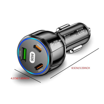 3-Port 90W Fast Car Charger - Wnkrs