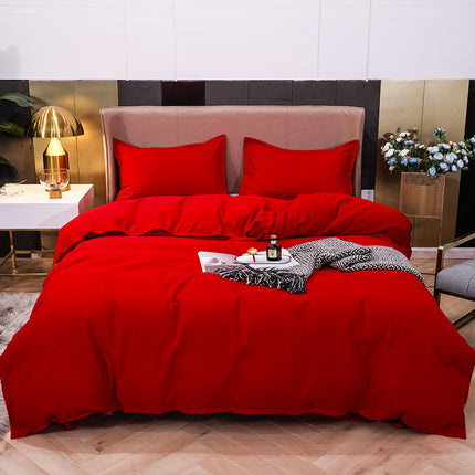 Pure Color Double-sided Four-piece Bedding Set - Wnkrs