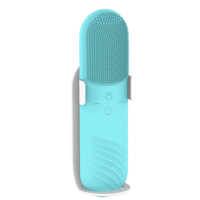 Brosse nettoyante pour le visage à ultrasons en silicone et masseur vibrant chauffant pour le visage