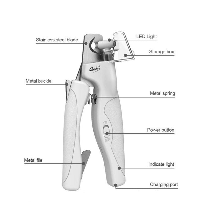 Coupe-ongles pour animaux de compagnie à LED avec lumière de sécurité – Outil de toilettage professionnel