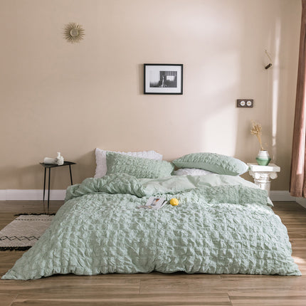 Four-piece Girl's Heart Cotton Seersucker Bed - Wnkrs