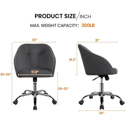 Pink Velvet Adjustable Swivel Office Chair - Wnkrs